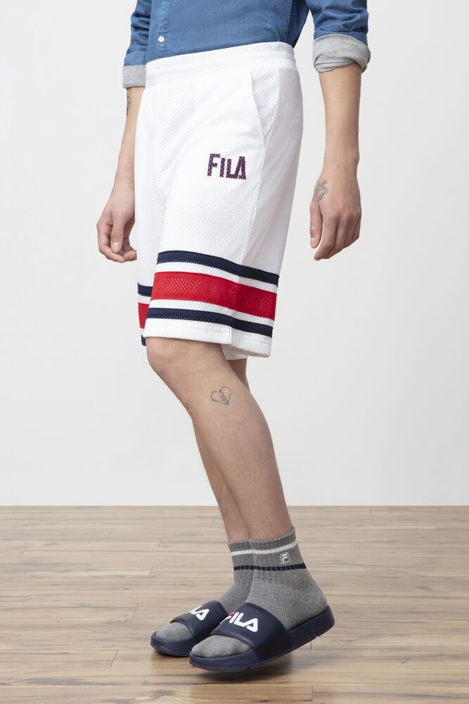 Fila Shorts Mens White Parker - Ireland 34527-TQGS